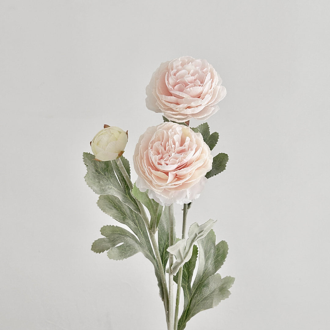 Realistic Faux Ranunculus Floral Arrangement