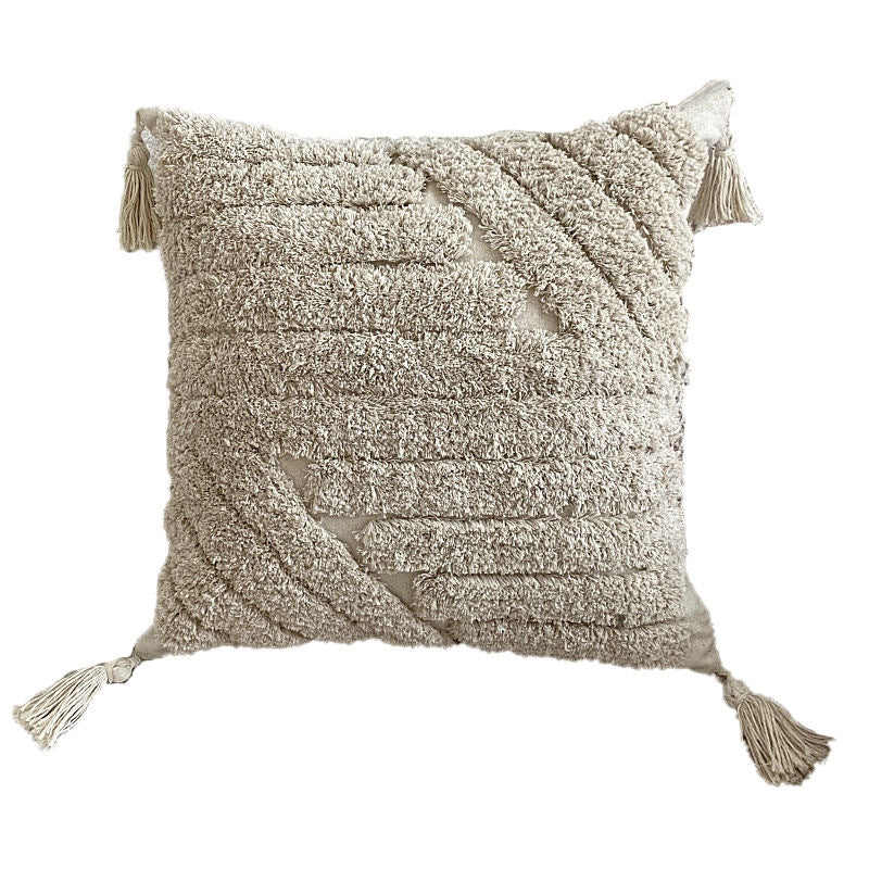 Textured Geometric Accent Throw Pillow