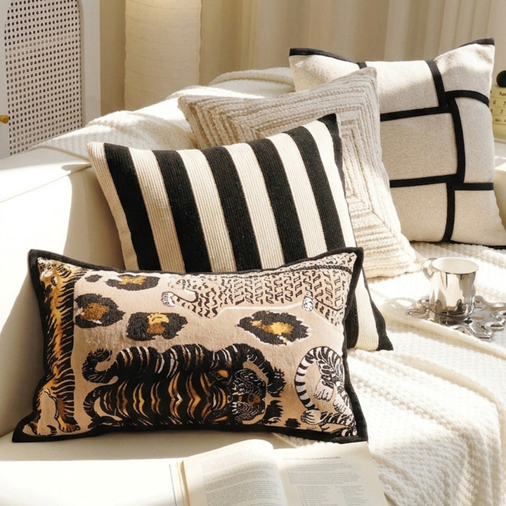 Artistic Jungle Animal Print Decorative Pillow