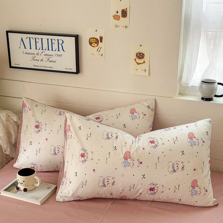 Stylish Grid Pattern Pillowcase Set