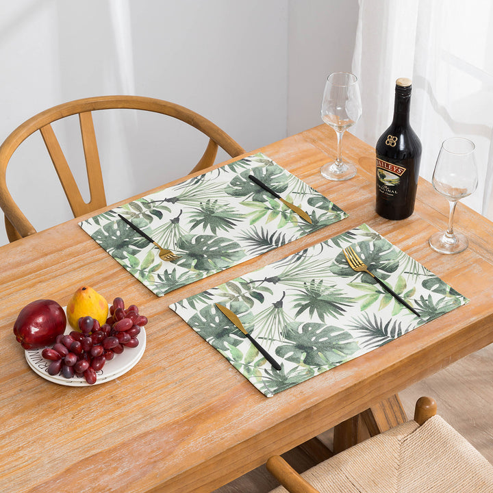 Tropical Leaf Print Placemats