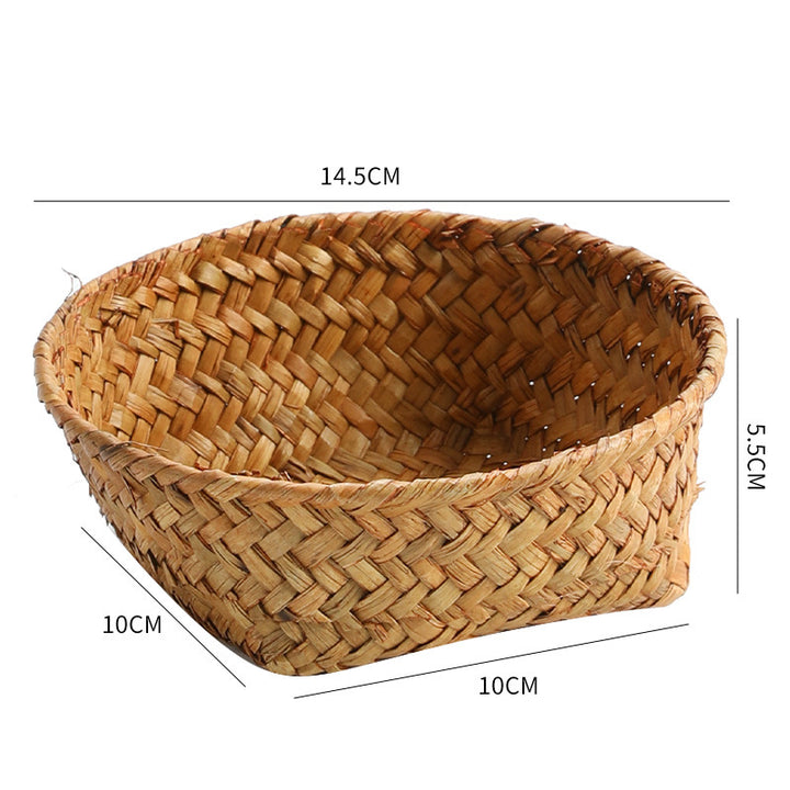 Handwoven Natural Fiber Decorative Storage Basket