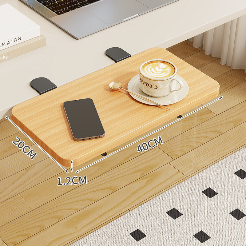 Clamp-On Foldable Bamboo Side Tray Table for Desk and Sofa