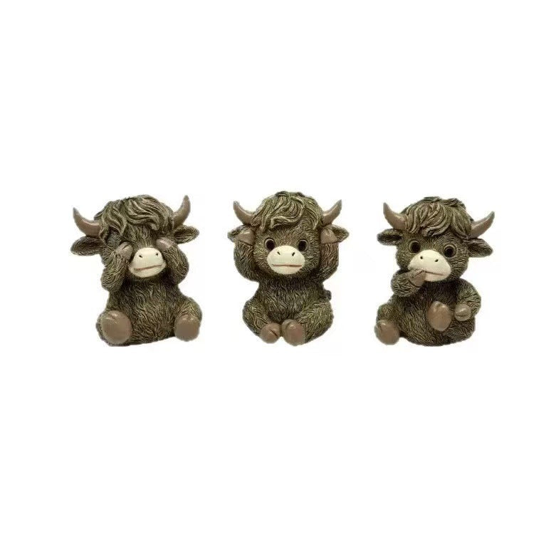 Whimsical Highland Cow Figurine
