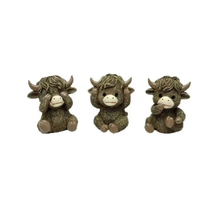 Whimsical Highland Cow Figurine