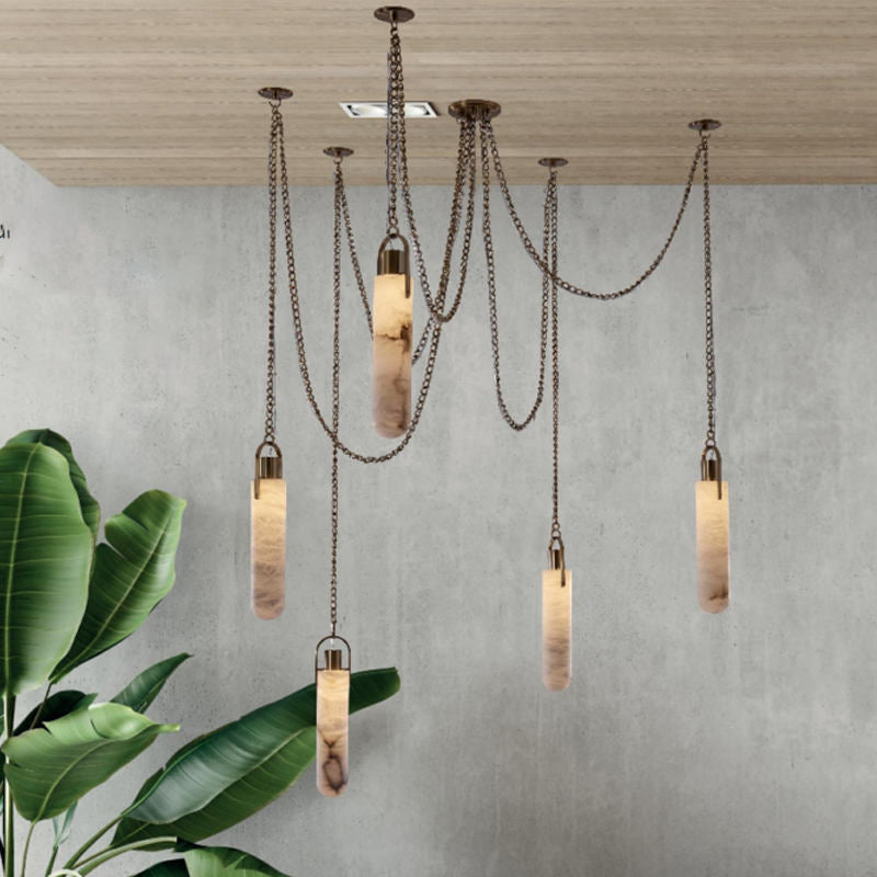 Modern pendant light made of alabaster