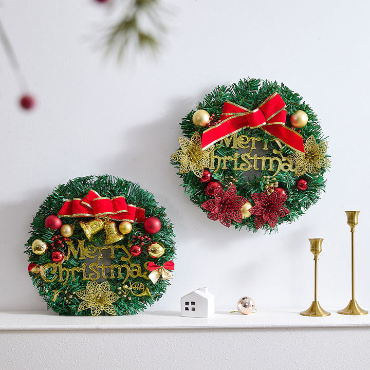 Festive Christmas wreath with pine cones and berries