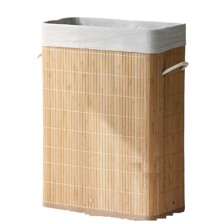 Stylish laundry container with practical lid and carrying handles