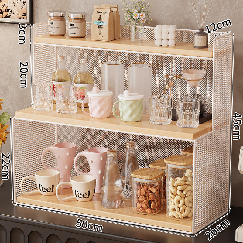 Three-tier metal kitchen shelf