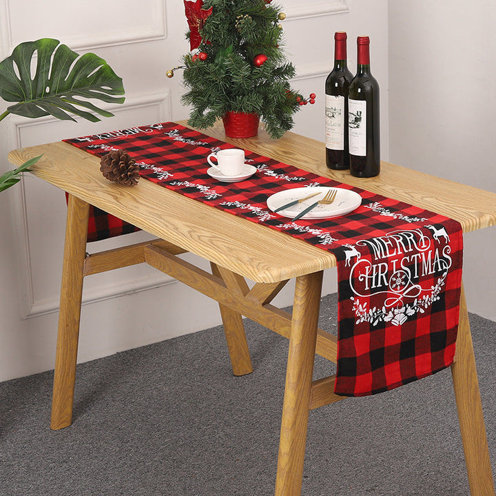 Festive table runner with Christmas motif
