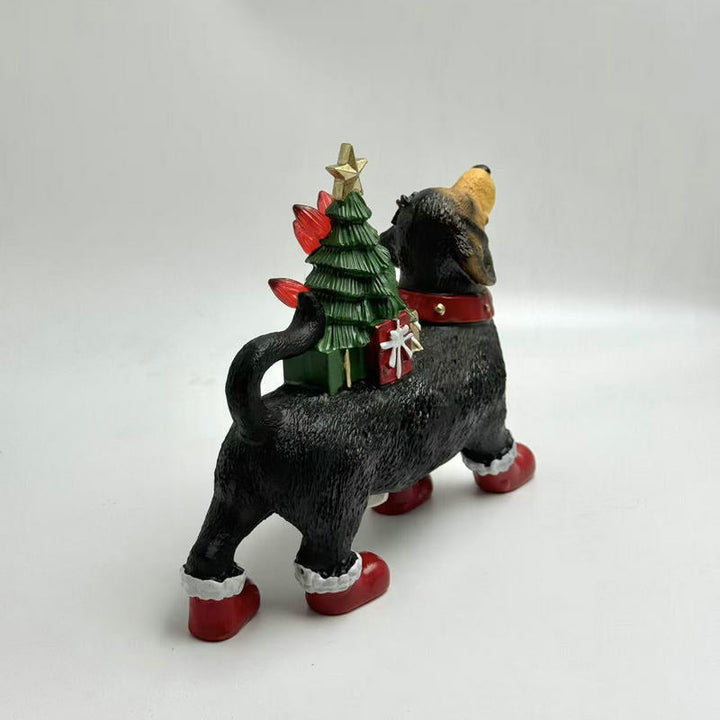 Decorative Santa Claus figure with dog
