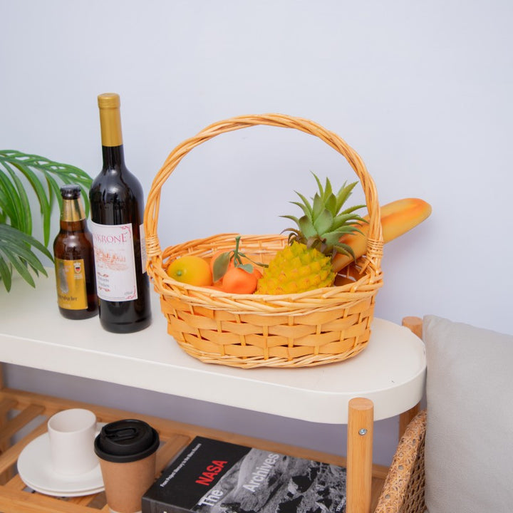 Handcrafted basket with practical handle