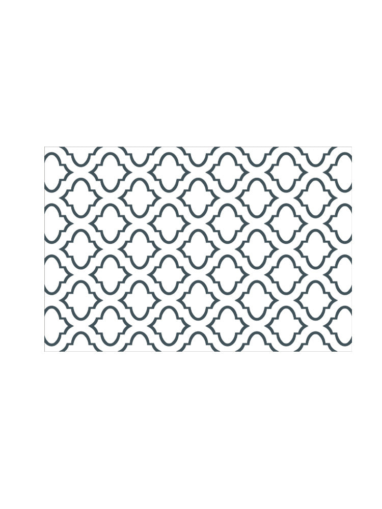 Washable tablecloth with circular retro print and PVC coating