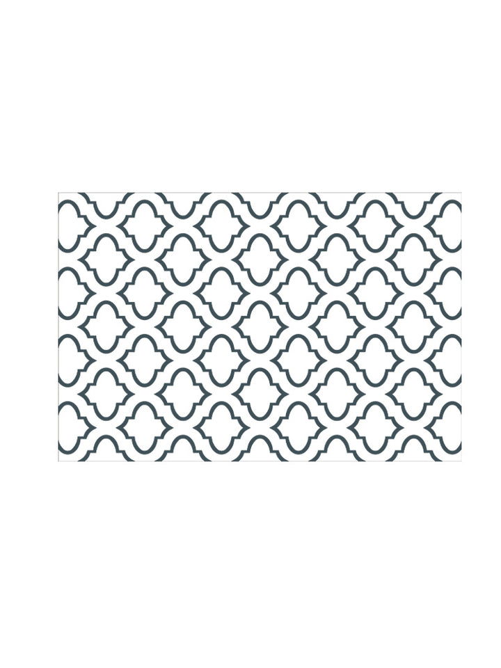 Washable tablecloth with circular retro print and PVC coating