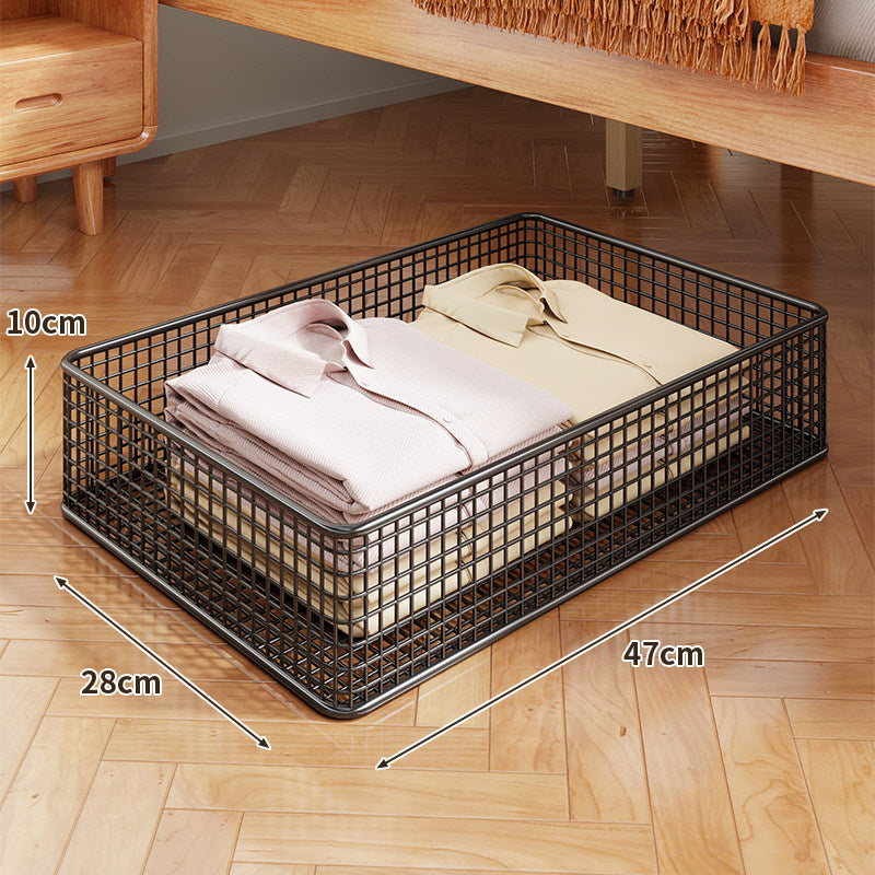 Under-Bed Rolling Mesh Storage Basket with Castor Wheels