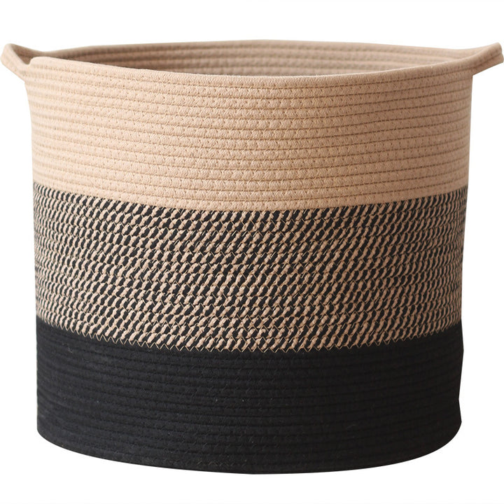 Stylish storage bucket made of woven natural material