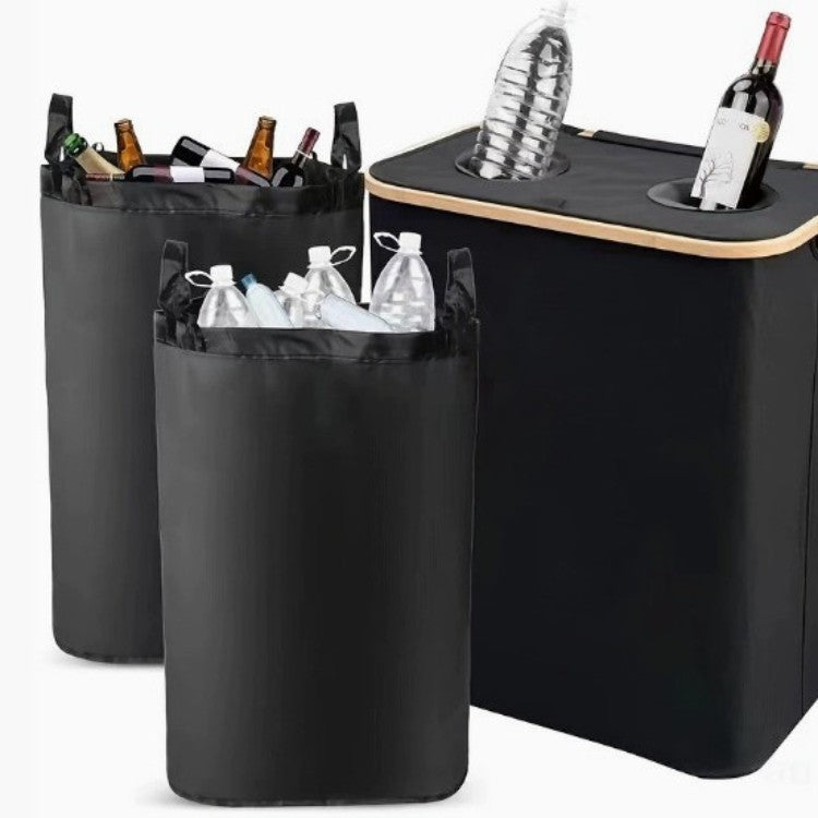 Multifunctional laundry storage box with bamboo lid