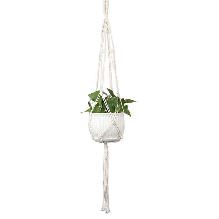 Plant-hanging macrame shelf