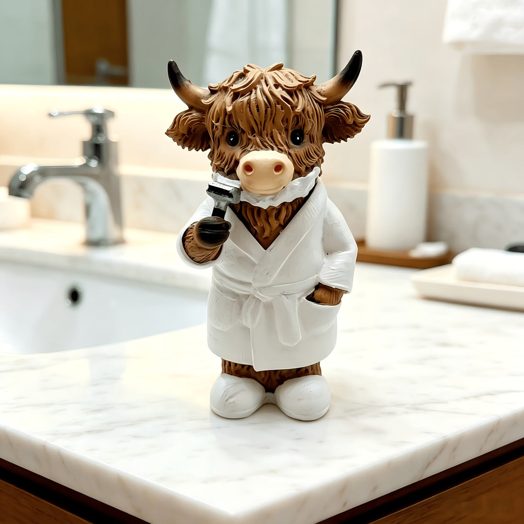 Funny Highland Cattle Bathroom Figure