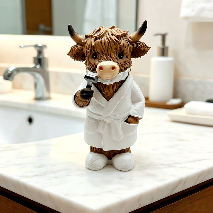 Funny Highland Cattle Bathroom Figure