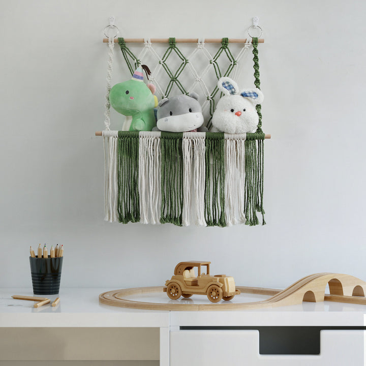 Handwoven wall hanging in boho style