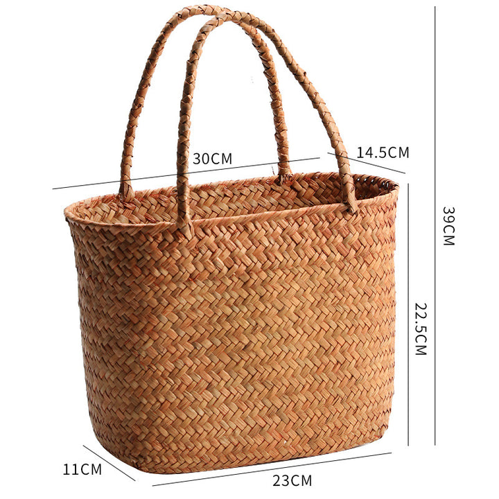 Handwoven Natural Fiber Beach Bag