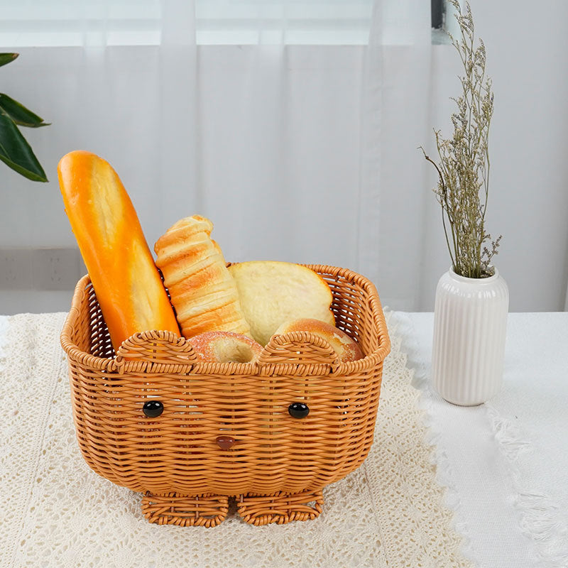 Cute Animal-Themed Woven Storage Basket