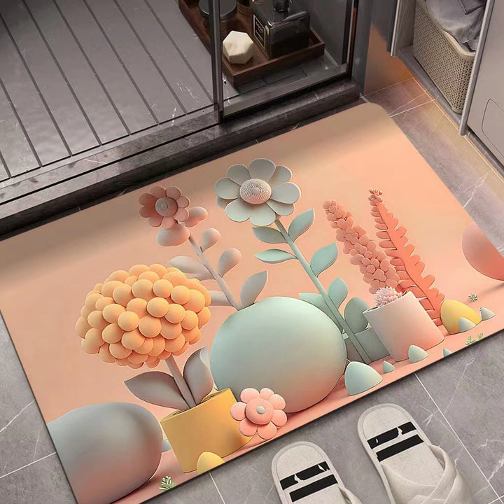 3D Textured Floral Mat