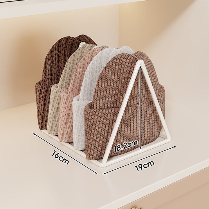 Triangular Metal Beanie and Knit Hat Organizer Rack