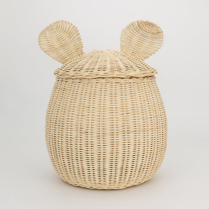 Playful storage basket with animal ears