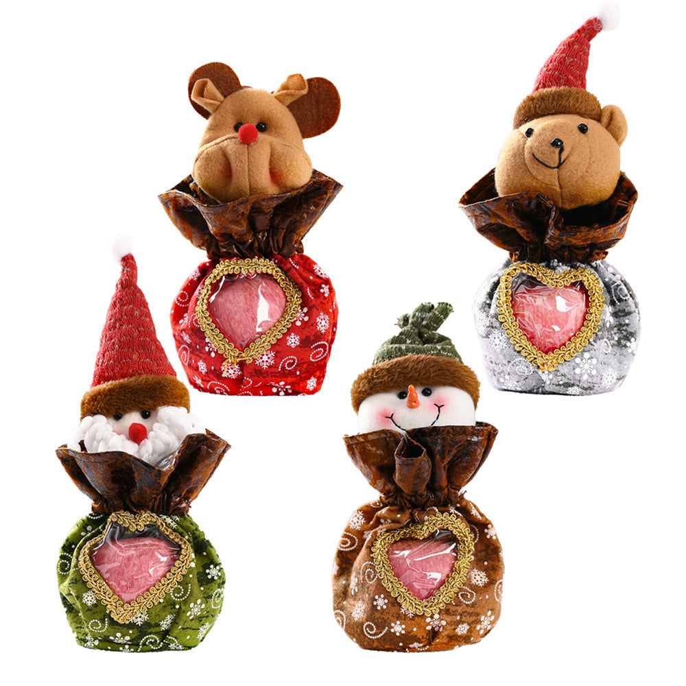 Cute Christmas figure with heart pouch