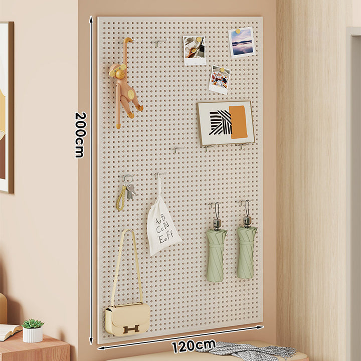 Wall-Mounted Perforated Metal Pegboard Organizer Panel