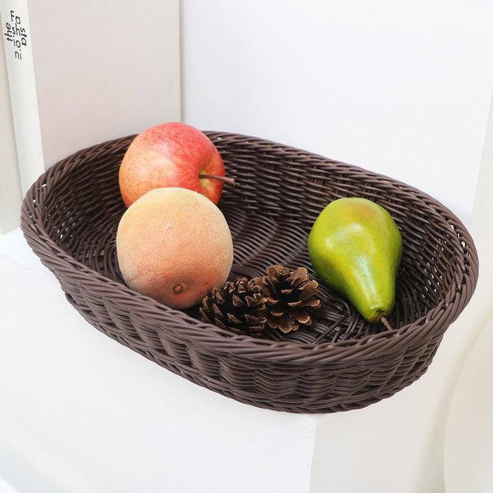 Handcrafted fruit basket made of woven material