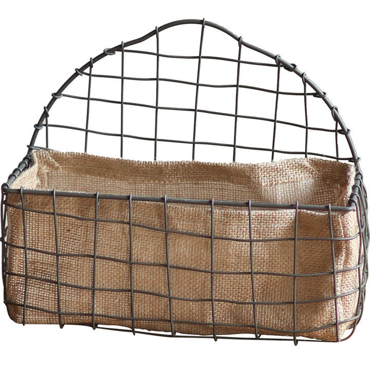 Decorative wire basket with jute bag