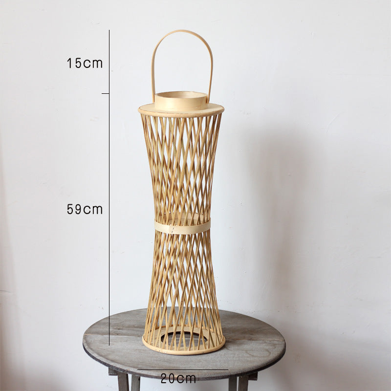 Elegant lamp stand made of woven material