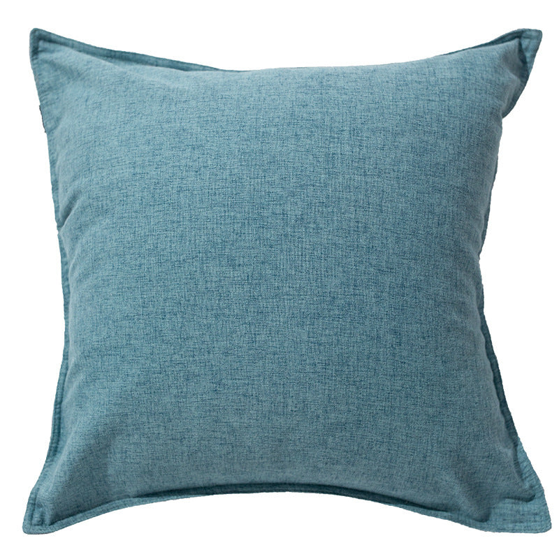 Square decorative cushion cover in linen look with fine texture and concealed zipper