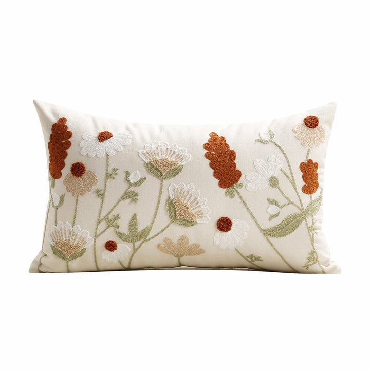 Embroidered Floral Pillow