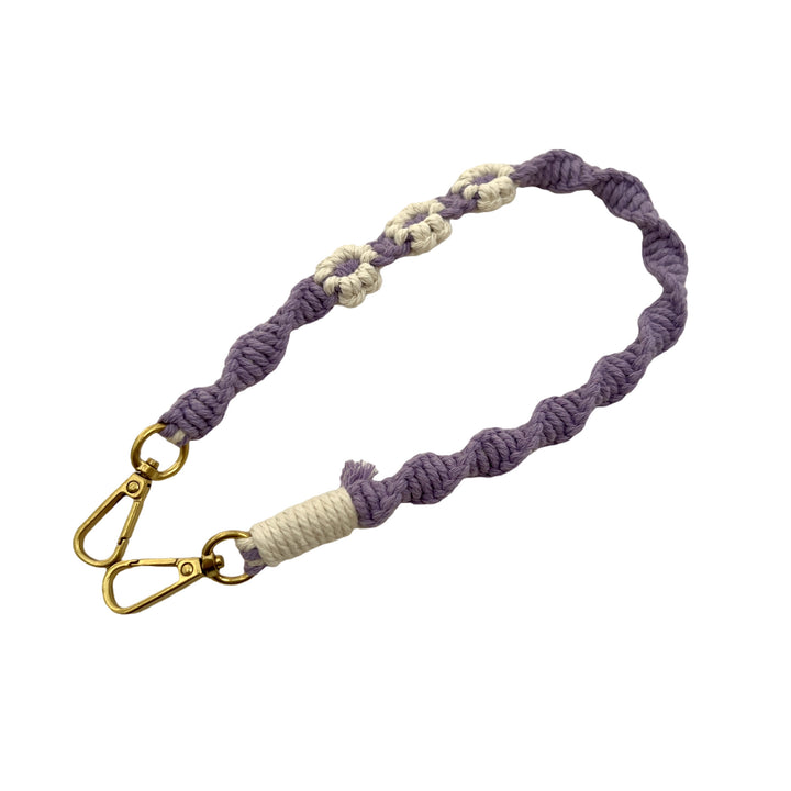 Macrame Dog Leash with Floral Accents