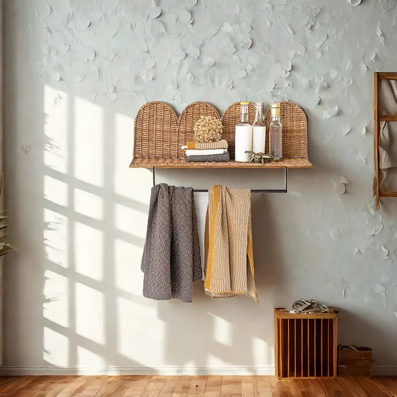 Wall shelf with woven design