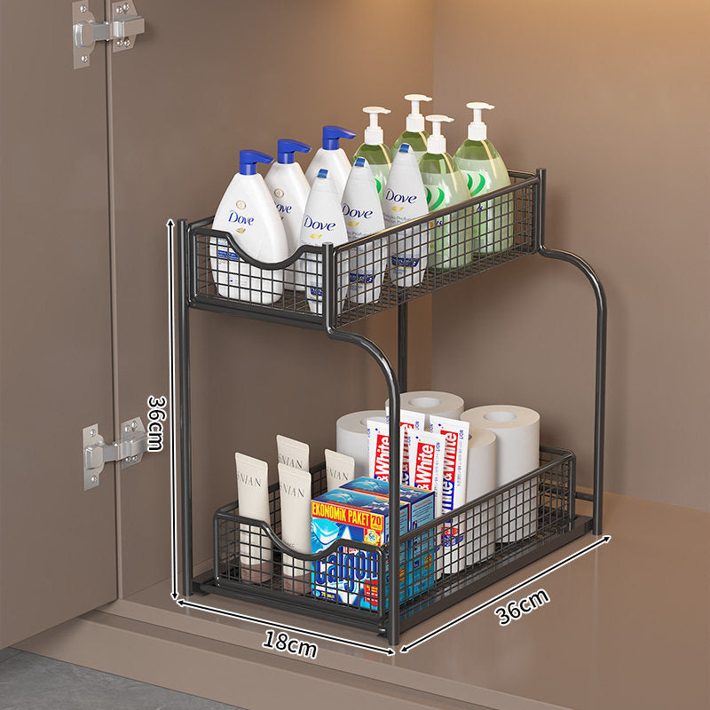 Two-level under-shelf storage organizer