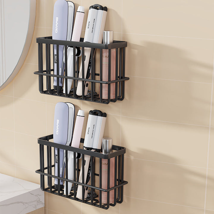 Wall-Mounted Hair Tool Organizer Basket for Flat Irons and Curling Wands
