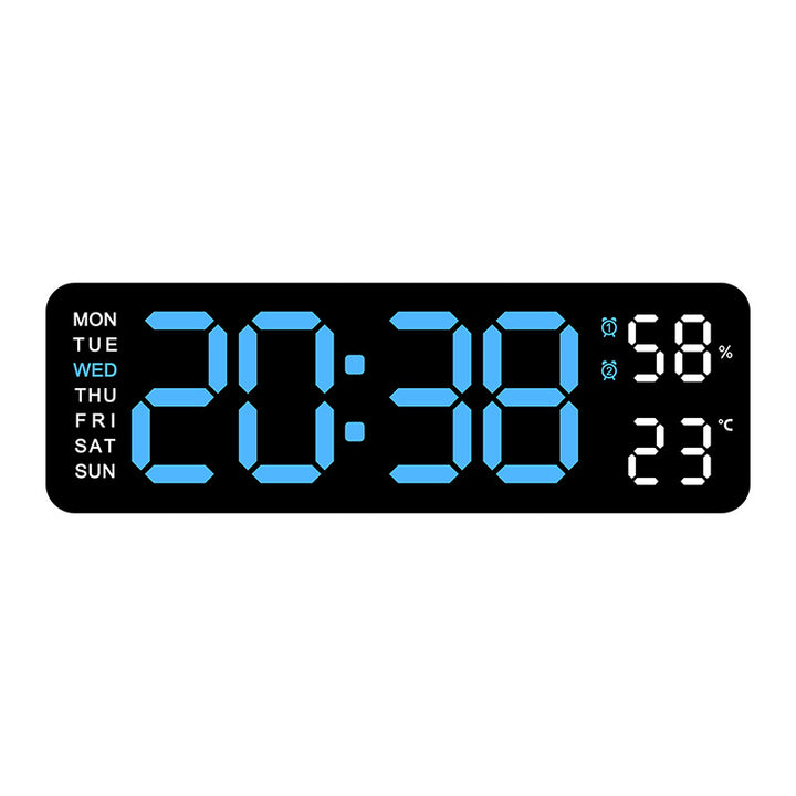 Digital alarm clock with room temperature and humidity display