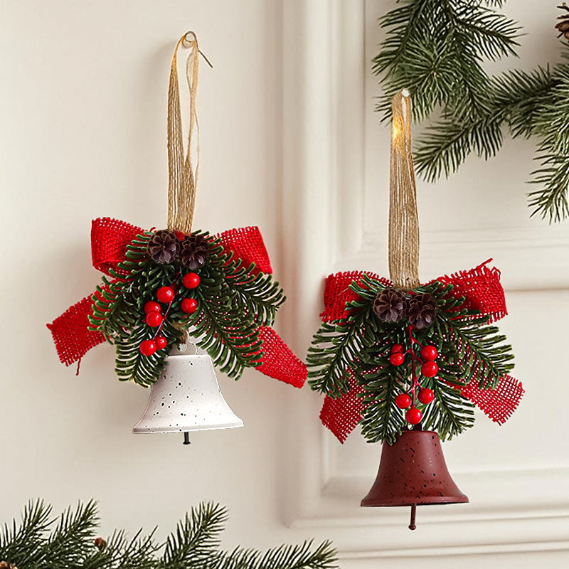 Festive Christmas bell with pine cone decoration