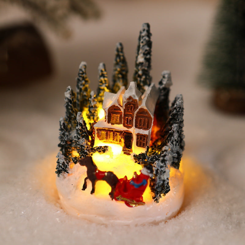 Illuminated Christmas village scene