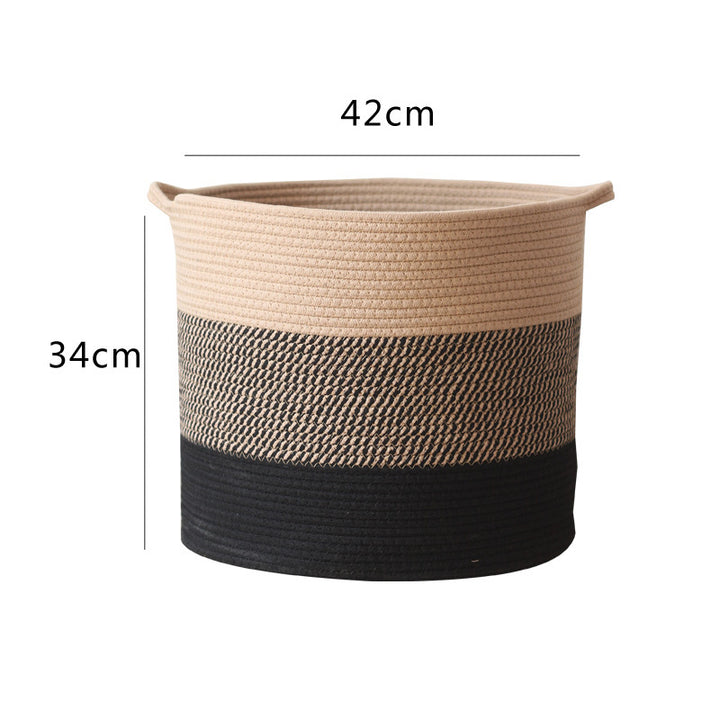 Modern storage basket with gray knit pattern