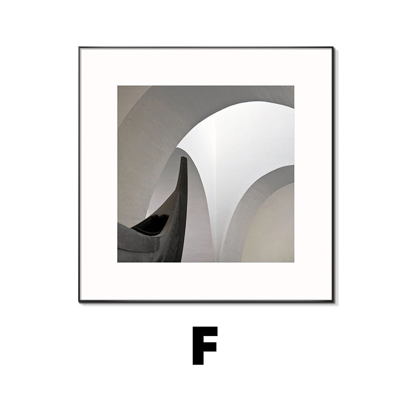 Framed Black and White Architectural Artwork