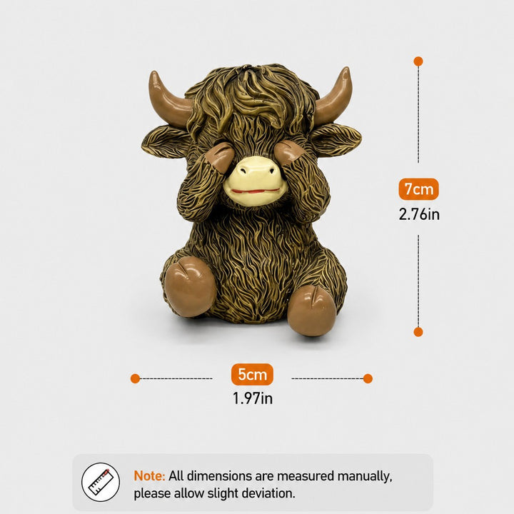 Whimsical Highland Cow Figurine