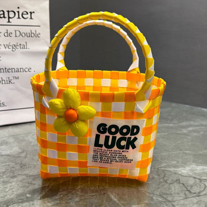 Playful and Colorful Basket Bag