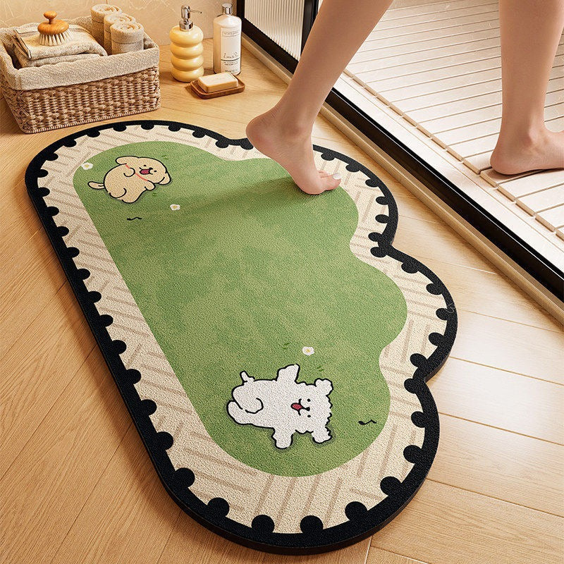 Cartoon-Themed Plush Bath Mat