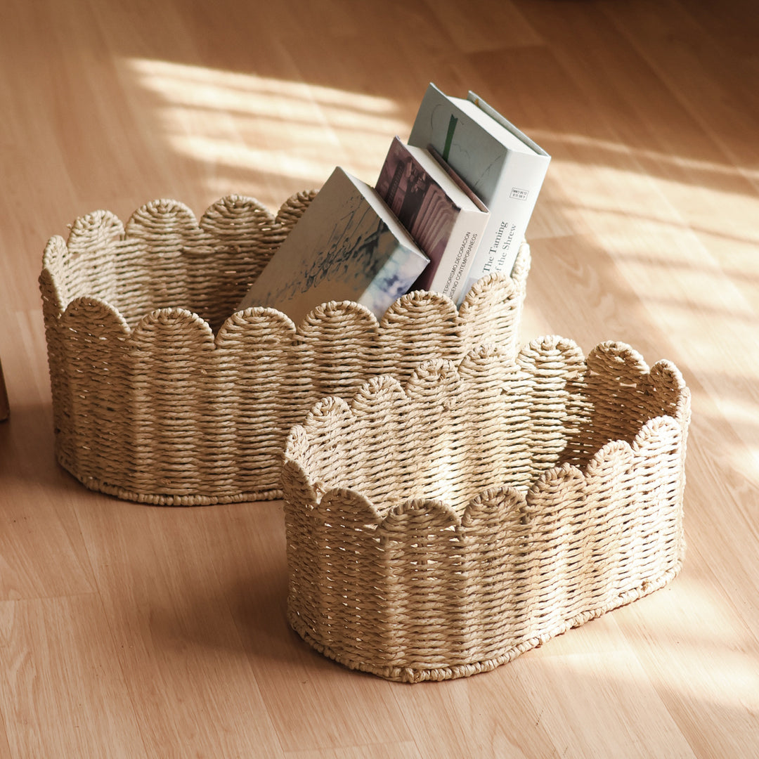 Handcrafted basket with wavy edge
